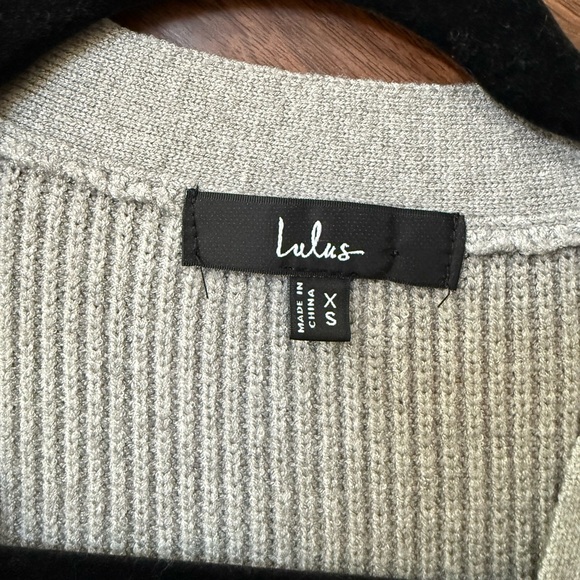 Lulu's Gray Ribbed Button-Front Sweater Dress - Picture 8 of 8